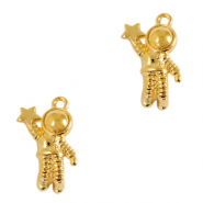 Metall Anh&auml;nger DQ Astronaut Gold (Nickelfrei)