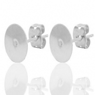 Metall Zubeh&ouml;r DQ Ohrstecker 10mm Antik silber (Nickelfrei)
