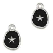 Metall Anh&auml;nger DQ Seestern Antik silber-black (Nickelfrei)