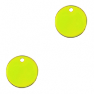 Metall Anh&auml;nger DQ 10mm Gold-neon yellow (Nickelfrei)