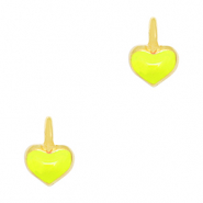 Metall Anh&auml;nger DQ Herz Gold-neon yellow (Nickelfrei)