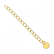 Metall Zubeh&ouml;r DQ Verl&auml;ngerungskette Munze 6mm Gold (Nickelfrei)