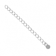 Metall Zubeh&ouml;r DQ Verl&auml;ngerungskette Munze 4mm Antik silber (Nickelfrei)