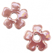 DQ Griechische Keramik Perlen Blume Magenta haze pink