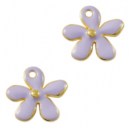 Metall Anh&auml;nger DQ Blume Gold-violett (Nickelfrei)