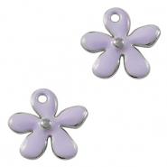 Metall Anh&auml;nger DQ Blume Antik silber-violett (Nickelfrei)