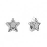 Metall Perlen DQ Stern Antik silber (Nickelfrei)