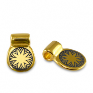 Metall Schieber DQ Blume Gold (Nickelfrei)