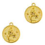 Metall Anh&auml;nger DQ Blume Gold (Nickelfrei)