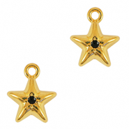 Metall Anh&auml;nger DQ Gold-schwarz (Nickelfrei)