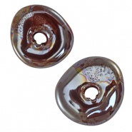 DQ Griechische Keramik Perlen Donut Dark brick brown