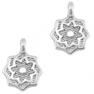 Metall Anh&auml;nger DQ Blume Antik silber (Nickelfrei)