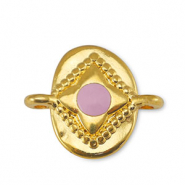 Metall Anh&auml;nger DQ Zwischenst&uuml;ck oval Light Pink-Gold (Nickelfrei)