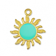 Metall Anh&auml;nger DQ Sonne Veraman Blue-Gold (Nickelfrei)