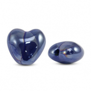 DQ Griechische Keramik Perlen Herz Dark blue