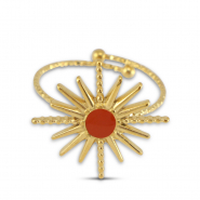 Ringe aus Stainless Steel - Rostfreiem Stahl Enamel Stern Gold-orange