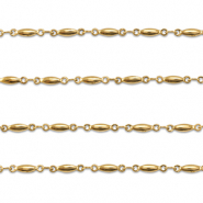 Stainless Steel - Rostfrei Stahl Schmuckzubeh&ouml;r Gliederkette Oval Gold
