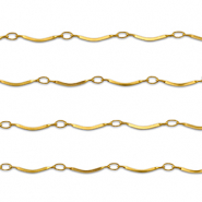 Stainless Steel - Rostfrei Stahl Schmuckzubeh&ouml;r Gliederkette Gebogen Gold