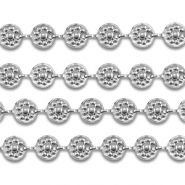 Stainless Steel - Rostfrei Stahl Schmuckzubeh&ouml;r Gliederkette Rund Silver