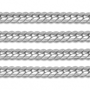 Stainless Steel - Rostfrei Stahl Schmuckzubeh&ouml;r Gliederkette Flach Silver