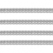 Stainless Steel - Rostfrei Stahl Schmuckzubeh&ouml;r Gliederkette Flach Silver