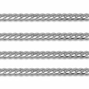Stainless Steel - Rostfrei Stahl Schmuckzubeh&ouml;r Gliederkette Flach Silver