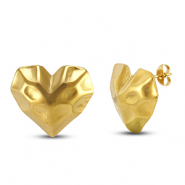 Ohrringe / Ohrstecker aus Stainless Steel - Rostfreiem Stahl Herz Gold