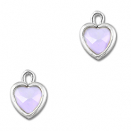 Anh&auml;nger Kristallglas Herz Light lilac-silver
