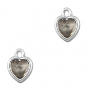 Anh&auml;nger Kristallglas Herz Light grey-silver