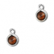 Anh&auml;nger Kristallglas Rund Orange brown-silver