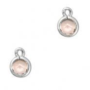 Anh&auml;nger Kristallglas Rund Peach-silver