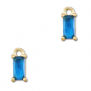Anh&auml;nger Kristallglas Rechteck Blue-gold