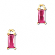 Anh&auml;nger Kristallglas Rechteck Dark pink-gold