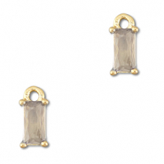Anh&auml;nger Kristallglas Rechteck Light grey-gold