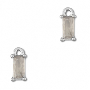 Anh&auml;nger Kristallglas Rechteck Light grey-silver