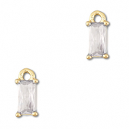 Anh&auml;nger Kristallglas Rechteck Transparent-gold