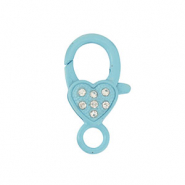 Farbiges Zubeh&ouml;r Karabinerverschluss Herz Light blue