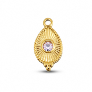 BY31&reg; Stainless Steel - Rostfrei Stahl Anh&auml;nger Tropfenform Gold-light lilac