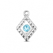 BY31&reg; Stainless Steel - Rostfrei Stahl Anh&auml;nger Rhombus Silver-aqua