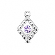 BY31&reg; Stainless Steel - Rostfrei Stahl Anh&auml;nger Rhombus Silver-light lilac