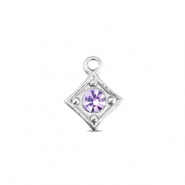 BY31&reg; Stainless Steel - Rostfrei Stahl Anh&auml;nger Rhombus Silver-light lilac