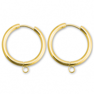 Ohrringe aus Stainless Steel - Rostfreiem Stahl Creolen mit &Ouml;se 19mm Gold