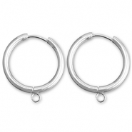 Ohrringe aus Stainless Steel - Rostfreiem Stahl Creolen mit &Ouml;se 19mm Silver