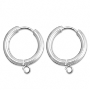 Ohrringe aus Stainless Steel - Rostfreiem Stahl Creolen mit &Ouml;se 17mm Silver