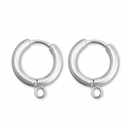 Ohrringe aus Stainless Steel - Rostfreiem Stahl Creolen mit &Ouml;se 15mm Silver
