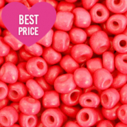 Glasperlen Rocailles 6/0 (4mm) Neon coral red