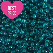 Glasperlen Rocailles 6/0 (4mm) Transparent petrol blue