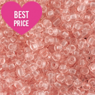 Glasperlen Rocailles 12/0 (2mm) Transparent light peach pink