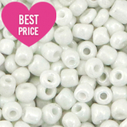 Glasperlen Rocailles 8/0 (3mm) Bright white pearl