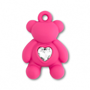 Statement-Anh&auml;nger B&auml;r mit Herz Fuchsia